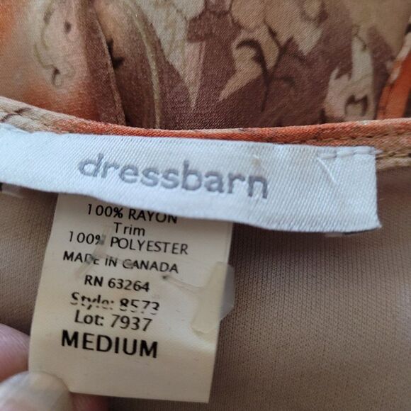 90s Top Boho Country V-neck Tie Back Waist Sheer Long Sleeve Burnt Paisley Sz M - Picture 3 of 9